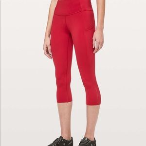 NWT Lululemon Fast and Free Crop Dark Red